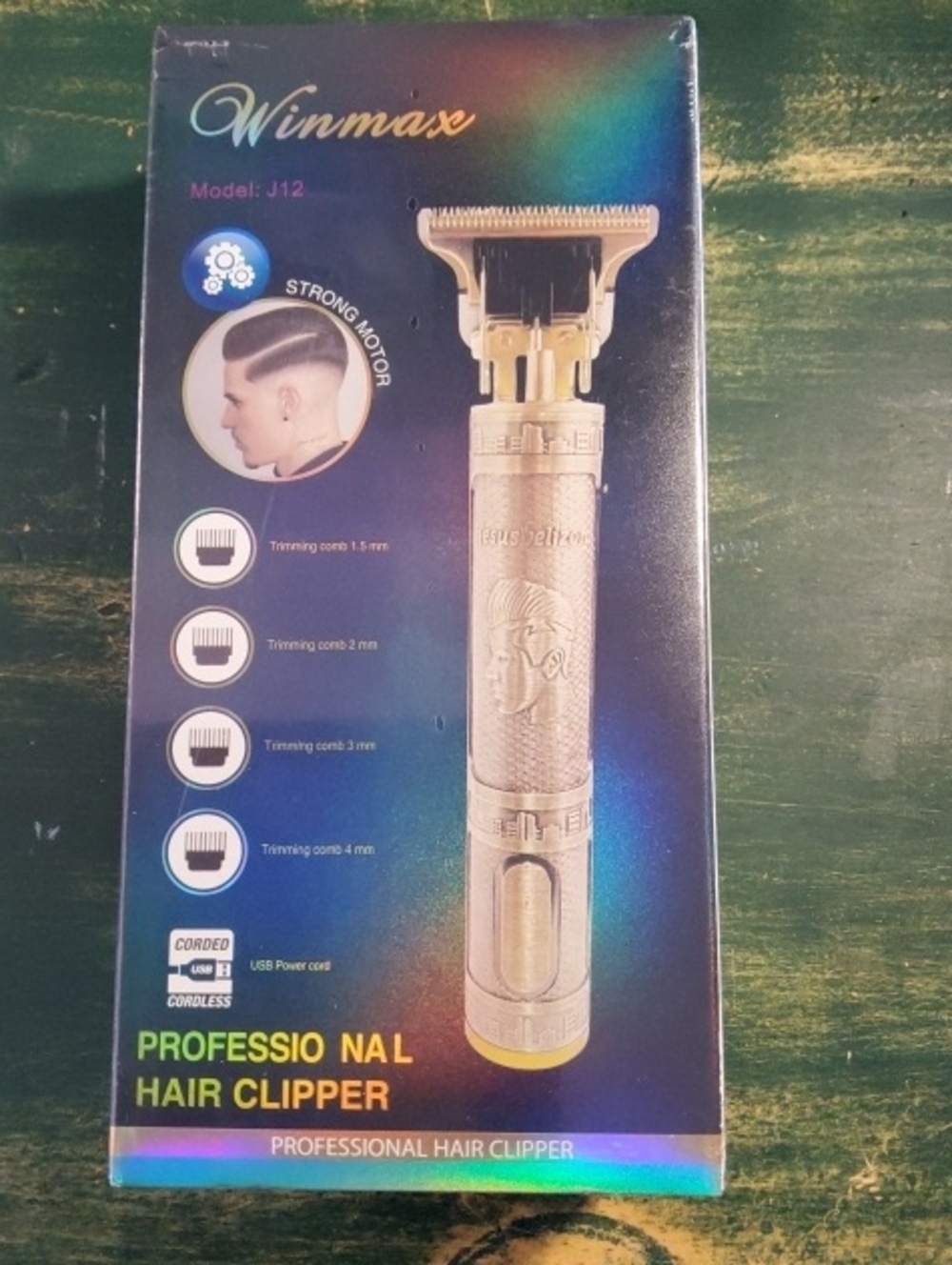 Winmax J12 Gold Men's Professional Hair Clipper - Cordless Trimmer NIB